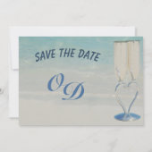 Bestemmingsstrandelegant bruiloft behalve de datum save the date (Achterkant)
