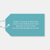 Bestemmingsweddenschap slaat de datum op cadeaulabel (Achterkant Horizontaal)