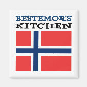 Bestemor's Kitchen Noors grootmoeder Magnet Magneet (Voorkant)