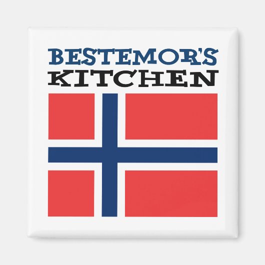 Bestemor's Kitchen Noors grootmoeder Magnet Magneet (Voorkant)