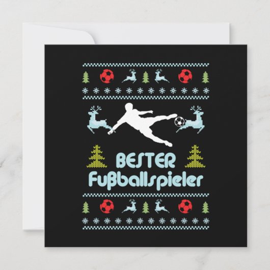 Bester Fuballspieler Ugly Sweater kerstcadeau Kaart (Voorkant)