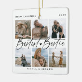 'Bestest Bestie' Friends Keepomwille Photo Collage Keramisch Ornament (Links)