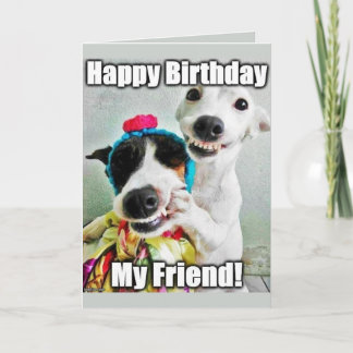 Bestfriend Funny Cute Dog Birthday Card Kaart