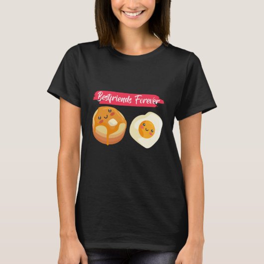 Bestfriends Forever Pancakes And Eggs Breakfast Pa T-shirt (Voorkant)
