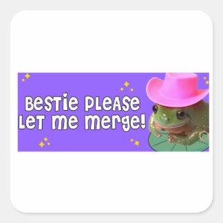 Bestie alsjeblieft, laat me samenvoegen! vierkante sticker