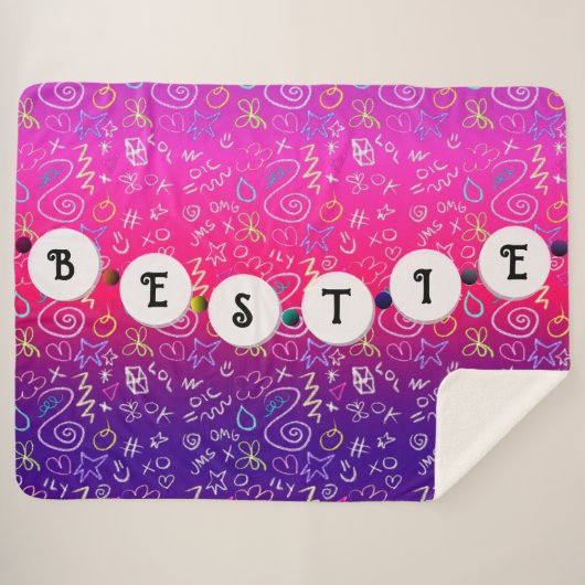 Bestie Armband - Vriendschap Design Sherpa Deken (Voorkant (horizontaal))