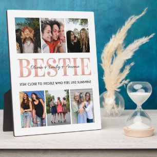 Bestie Beste Vriend Wit Fotocollage Plaque Fotoplaat