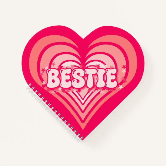 Bestie Cutie Lumineuse Coeur Rose Carnet Spiral (Devant)