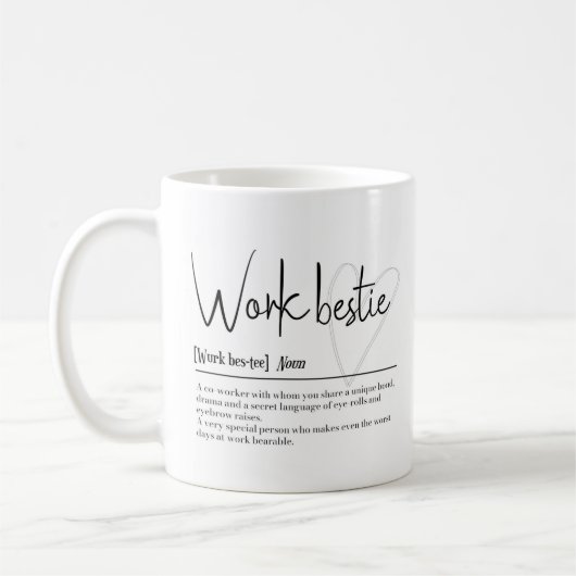 Bestie de travail Définition Mug Cadeau (Gauche)