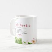 Bestie de travail | Mug café Coworker Monogramme (Devant gauche)