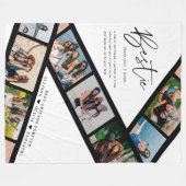 Bestie | Moderne 8 Fotofilmstrook Collage Fleece Deken (Voorkant (Horizontaal))