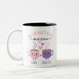 Bestie Mok: Best-Tea Mok, gepersonaliseerd Tweekleurige Koffiemok