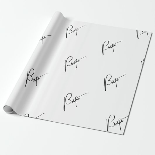 Bestie" Papier cadeau mignon et amusant pour amis (Déroulé)