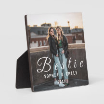 Bestie Photo Collage Plaque – Names & Year Gift
