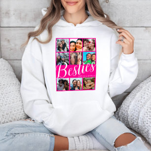 Bestie Roze & Wit 9 Fotocollage Hoodie