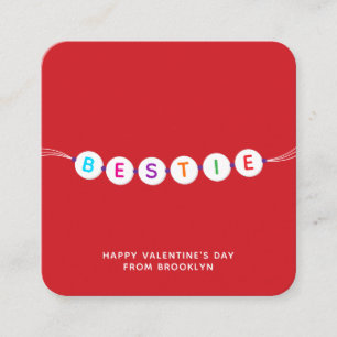 Bestie schattige vriendschapsarmband rood Valentij Informatiekaartje