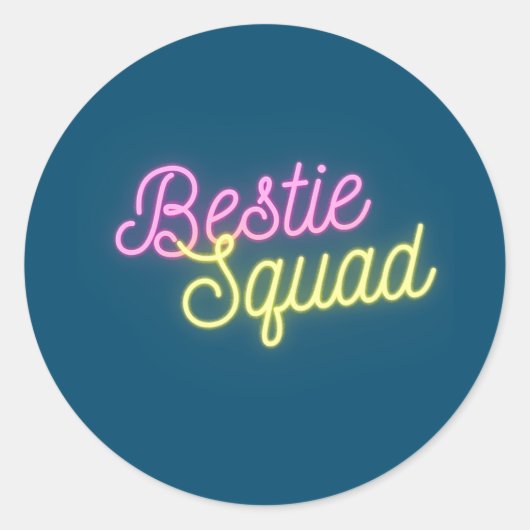 Bestie Squad Best Friends Forever Ronde Sticker (Voorkant)
