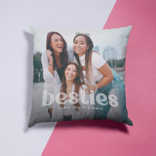 Bestie Trendy Typografie 2 Foto Keepsake Kussen