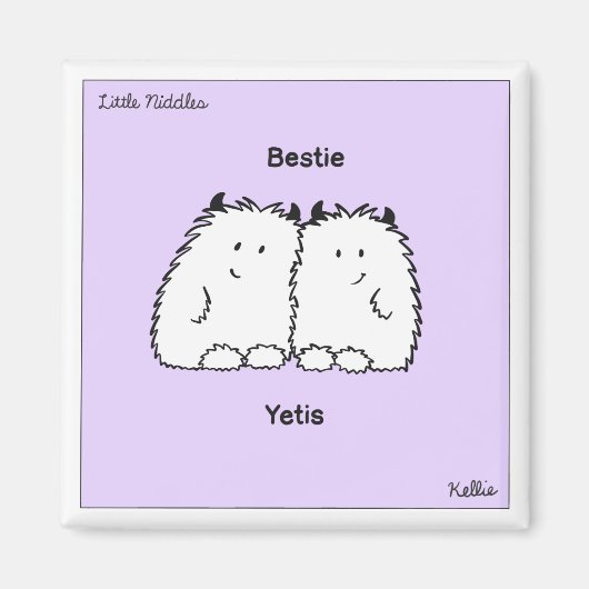 Bestie Yetis Little Niddles Magnet Magneet (Voorkant)