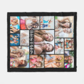 Besties 13 Foto Collage Best Friends Script Black Fleece Deken (Voorkant (Horizontaal))