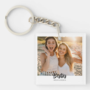 Besties 2 Foto gepersonaliseerd Sleutelhanger