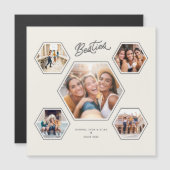 Besties 5 Photo Custom Collage Script Magnet (Devant / Derrière)
