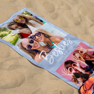 Besties Aangepaste Foto BFF Vrienden Modern Fun Bl Strandlaken