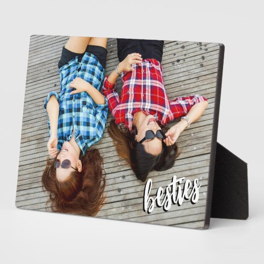 Besties | Best Friend Script Photo Fotoplaat (Zijkant)