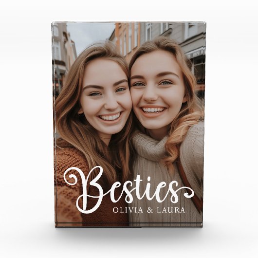 Besties beste vrienden aangepaste namen fotoblok (Voorkant)