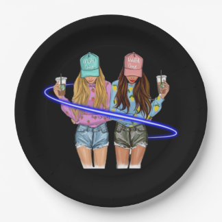 Besties BFF Heart Beste vrienden Bestie Papieren Bordje