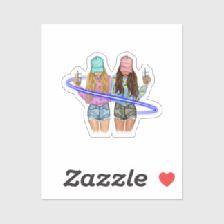 Besties BFF Heart Beste vrienden Bestie Sticker