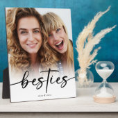 Besties Calligrafie Script Namen Foto Fotoplaat (Zijkant)
