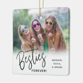 Besties Forever Best Friends Script Photo Keramisch Ornament (Links)