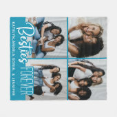 Besties Forever Gepersonaliseerd 4 Fotocollage Fleece Deken (Voorkant (Horizontaal))