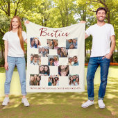 Besties Fotocollage Crème Fleece Deken