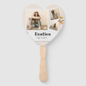 BESTIES, fotocollage en namen | BFF Handwaaier (Voorkant)