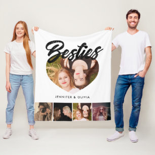 Besties Fotocollage met Namen BFF Fleece Deken