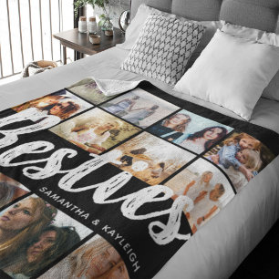 BESTIES, Fotocollage & Namen BFF Fleece Deken