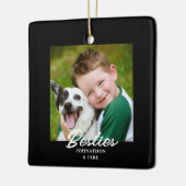 Besties Fotonaam Kerstmis Keramisch Ornament (Links)