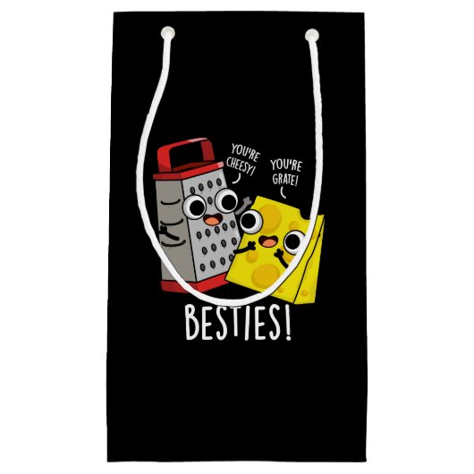 Besties Funny Cheese Grater Pun Dark BG Klein Cadeauzakje (Voorkant)