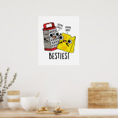 Besties Funny Cheese Grater Pun Poster (Keuken)