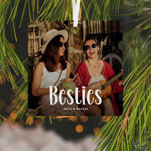 BESTIES' gepersonaliseerde Schattigee BFF Gift Metalen Ornament