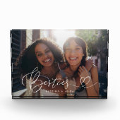 Besties Heart Script aandenken Fotoblokken (Voorkant)