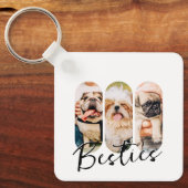 Besties Huisdier Eenvoudig Modern Speelse Drie Fot Sleutelhanger (Voorkant)