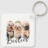 Besties Huisdier Eenvoudig Modern Speelse Drie Fot Sleutelhanger (Achterkant)