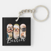 Besties Huisdier Eenvoudig Modern Speelse Drie Fot Sleutelhanger (Achterkant)