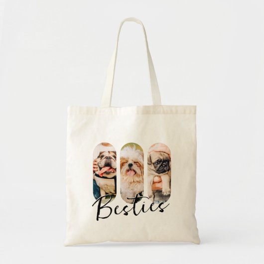 Besties Huisdier Eenvoudig Modern Speelse Drie Fot Tote Bag (Voorkant)