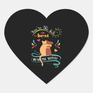 Besties Kat en Hond Grappig Quote Hart Sticker
