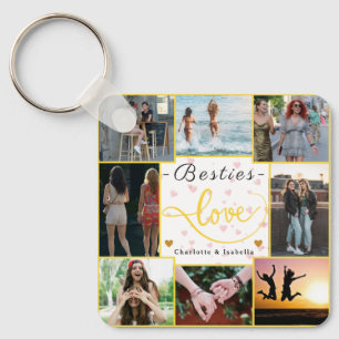 Besties Love Sleutelhanger Aangepaste 9-foto col
