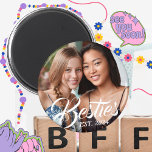 Besties Magnet pour les meilleurs amis BFF Photo M<br><div class="desc">Aimant photo personnalisé pour les meilleurs amis avec "Besties" et "Est. 20XX" pour votre photo BFF et année personnalisée de devenir meilleurs amis.</div>